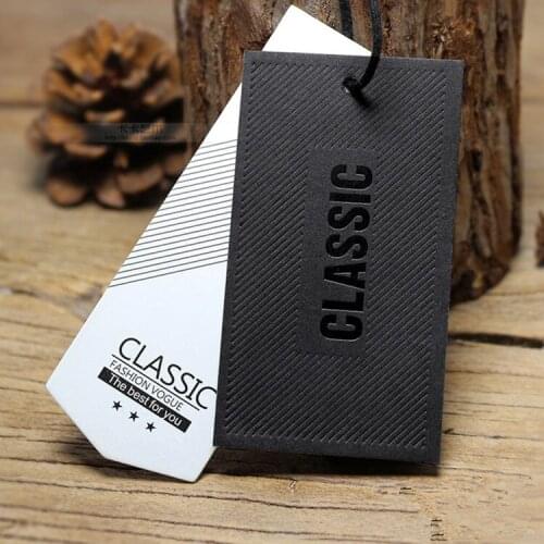 Wholesale Custom 5000Set/Lot (10000PCS) Fashion Clothing/Bag/Shoes HangTag With Free String Printing LOGO Design