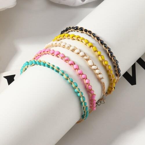 Cross-Border Bohemian Color Rice Bead Ethnic Ethos Lafite Handmade Woven Bracelets