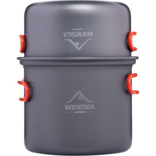 WIDESEA Camping Cookware Outdoor Cooking Set Tableware Tourist Kitchen Camping Pot Heat Exchange Cooker Travel Equipment