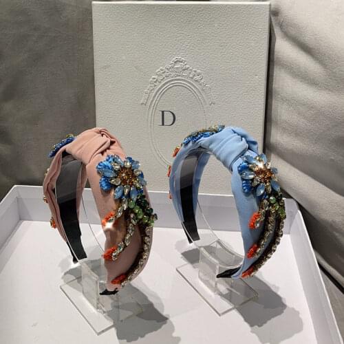 Fabric Baroque Rhinestone Headbands Sunflower Flower Exquisite Hair Accessories New European Fashion Hair Accessories