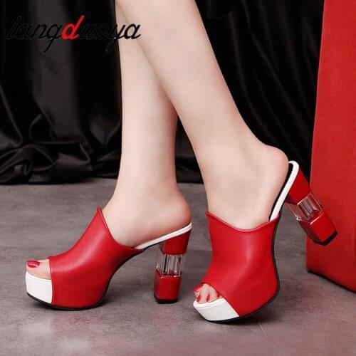 High heel sandals and slippers female outdoor thick with fashion thick sandals women shoes ladies slippers high heels platform