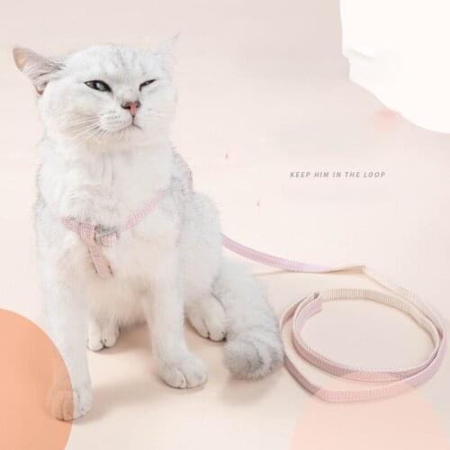 Pet Cat Leash Harness Vest Walking Breathable Kitten Traction Rope Nylon Small Dog Collar Harness Belt Puppy Products