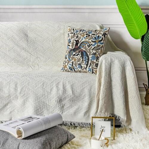 Nordic Double Sided Jacquard Sofa Knitted Tassel Cover Blanket For Bedding Office Travel Shawl Blankets Wall Tapestry Bedspread