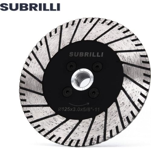 SUBRILLI Diamond Dual Cutting Wheel Multi-Purpose Grinding Disc Diamond Saw Blade For Granite Concrete Marble M14 5/8-11