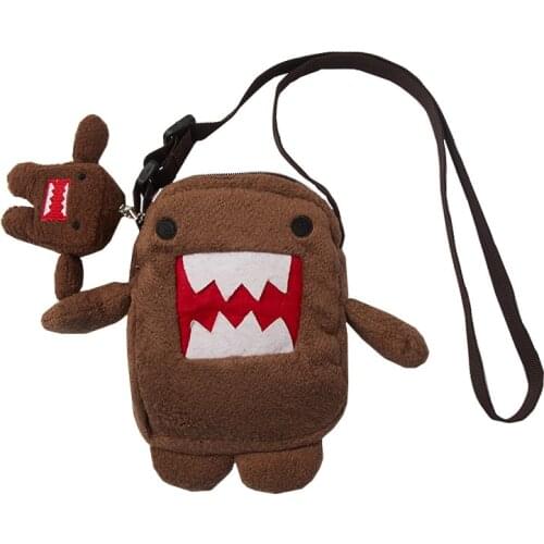 Cute Cartoon Domo Kun Plush Small Shoulder Messenger Bag Mini Crossbody Bags for Women Phone Bag Girls Kids Coin Purse Wallets