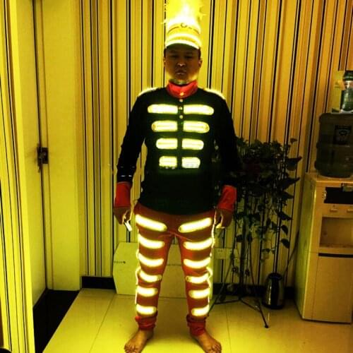 Colorful led suit RGB Remote Control Hip Hop Dance Clothing For Male LED Costumes Men Professional Ballroom Nightclub Clothes