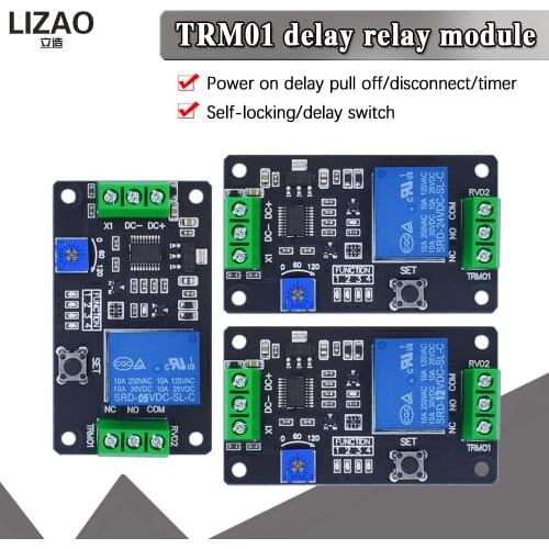 TRM01 Delay Timer Relay Multi-functional Delay Time Relay Self-locking Relay Delay Trigger Delay Relay DC 5V/12V/24V(Optional)