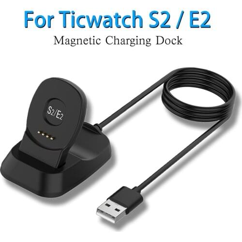USB Charging Dock Portable Power Magnetic Cable For Ticwatch S2 Watch Wireless Charger Adapter For Ticwatch E2 Smart Watch