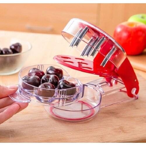 6 Hole Cherry Fruit Kitchen Olive Remover Remove Pit Tool Seed Gadget Stoner Core Corer Pitter for Making Cherry Pie and Jam