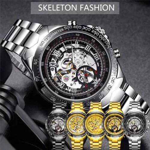 Skeleton Men Watch Automatic Mechanical Watches Top Brand Luxury Gold Sport Military Army Wristwatch Relogio Masculino