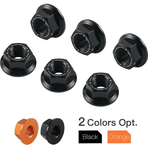 NiceCNC M10X1.25 Pro-Bolt Sprocket Nuts for KTM 1290 Super Duke R 14-18 Aluminum CNC Machined Black/Orange