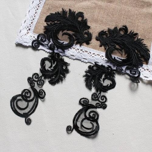 10pieces/lot White Embroidery Lace Flower Wedding Dress Handmade Diy Material Clothing Clothes Applique Paste Accessories YN109