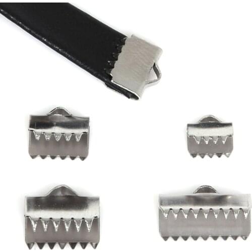 10pcs Stainless Steel Cord Crimp End Beads Buckle Tips Clasp For Necklace Bracelet Cord Connectors DIY Jewelry Findings