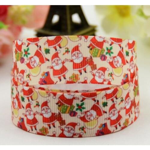 22mm 25mm 38mm 75mm Merry Christmas Cartoon Character printed Grosgrain Ribbon party decoration 10 Yards X-01073