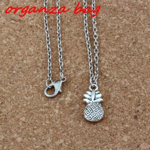 3 Pcs/ lot Pineapple Fruit Charms Pendant Necklaces Jewelry DIY 18 Inches Chains Clavicle Necklace A-28d