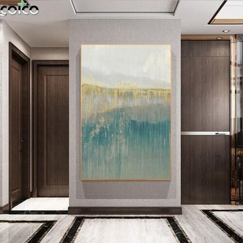 Abstract Marble Texture Gold Green Canvas Painting Print Wall Picture Modern Art Home Decor Custom Hanging Poster With Frame