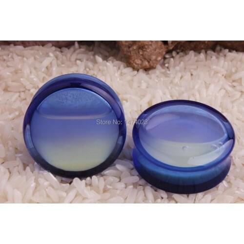 Acrylic Liquid Glitter blue grow in the dark ear gauges tunnel