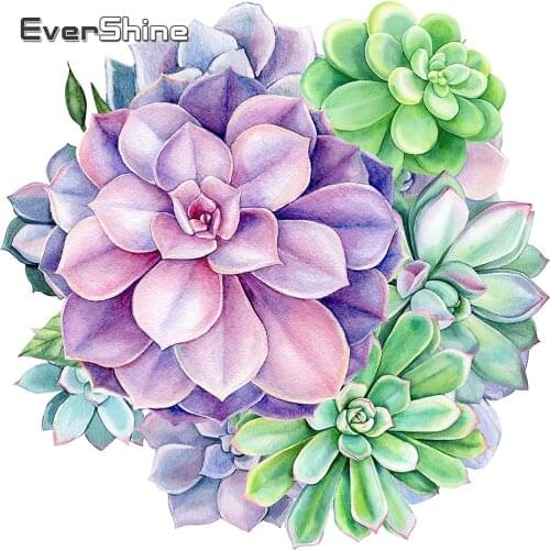 EverShine Full Drill Square Diamond Painting Flower Diamond Embroidery Succulents Rhinestones Mosaic New Arrival Home Decor