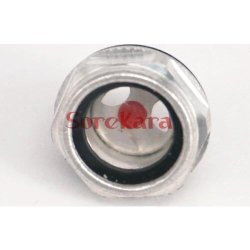 2pcs M48 x 1.5mm Metric male Aluminum Oil Level Sight Glass Window Hex Head for air compressor Gearbox