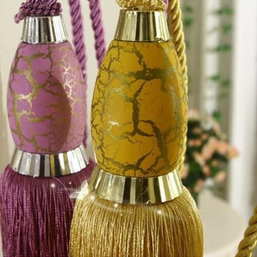 Free Shipping One Pair Curtain Tieback Strap Ball Curtain Accessories Hanging Tassel 10 Colors Purple Golden Brown