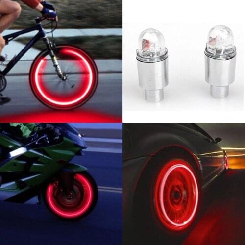 Bostar 2Pcs Super Bright Tire Valve Caps Lights Muiticolor Auto Motorcycle Bike Accessories Neon Strobe LED Tire Lamp #281366