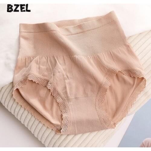 BZEL Sexy Womens Cotton Panties Underwear Seamless Sport Briefs High Waist Female Solid Panty Comfort Underpants Lady Lingerie