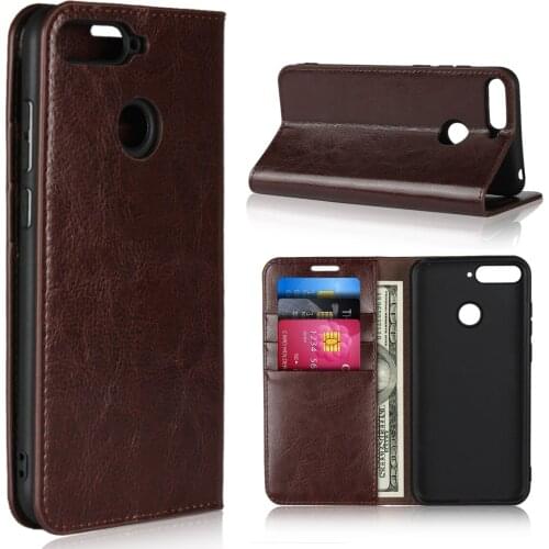 Huawei Honor 7A Pro Case 5.7 inch 100% Natural Genuine Leather Skin Phone Case On For Honor7A Pro Flip Wallet Book Cover