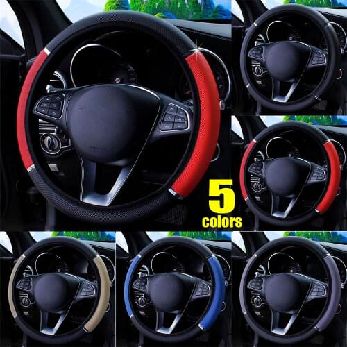 Universal Durable 15 inch/38 cm Soft Fiber Leather auto Steering Wheel Cover Anti-slip Steering-Wheel Braid car accessories