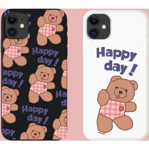 Cartoon mobile phone Protective Cover for iPhone 11 7/8/Plus/8p/XR/XS Ins Style MAX Bear Anti-drop Frosted Silicone Anti-dust
