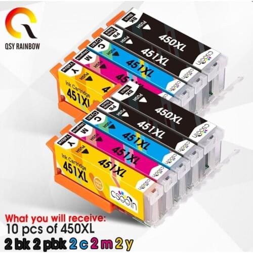 10pcs Compatible Canon 450 451 Ink Cartridge For PGI 450XL CLI 451XL For PIXMA MG6340 MG7140 MX924 IX6840 IP7240 Ink jet Printer