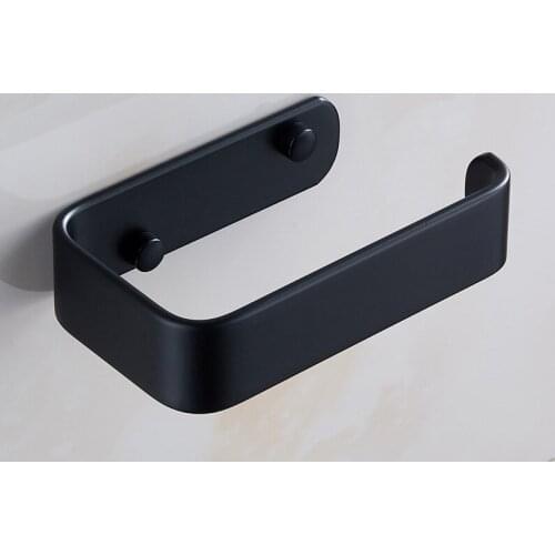 Black Toilet Paper Holder toilet roll paper rack Tissue Space aluminum Bathroom Accessories Wall Mounted