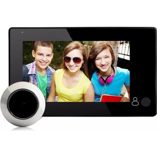 Danmini Brand Doorbell New 2.0MP HD Digital Peephole Viewer 4.3 inch TFT Screen Door Peephole Viewer IR Camera 145 Degree Wide A