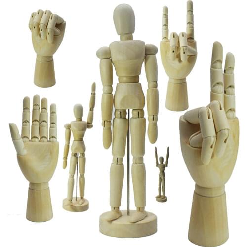 Model Decoration Wooden Dolls Joint Hand Miniature Kawaii Craft Artist Movable Limbs Wooden Figurines Model Mannequin Art Sketch