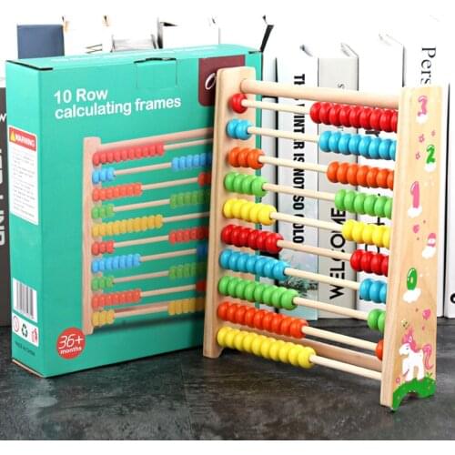 Wooden Children Colourful Digital Ten Archives Calculation Frame Calculation With An Abacus Frame Abacus Child Initiation Good