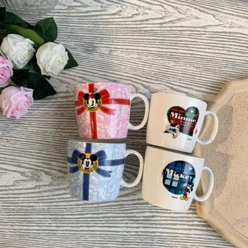 Disney Mickey Minnie Cup Childrens Ceramic Water Cup Coffee Cup Home Office Mug Couple Water Cup