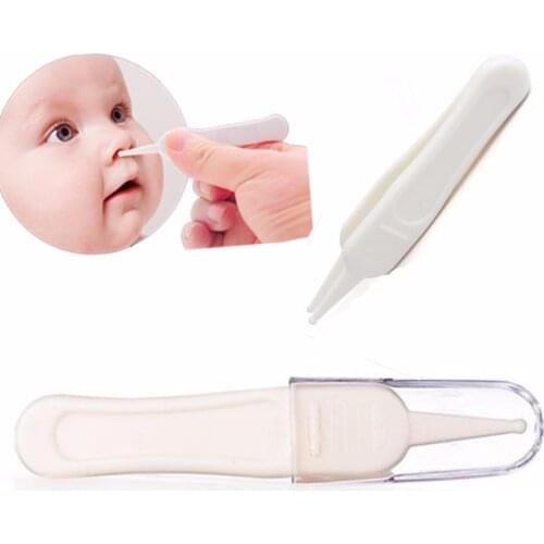 Baby Safe Cleaning Tweezer Kids Ear Forceps Plastic Newborn Digging Navel Nose Clip Plier