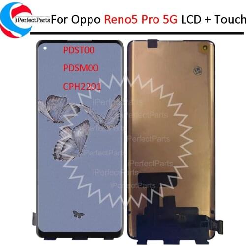 Super AMOLED For Oppo Reno5 Pro 5G LCD Display Screen Touch Panel Digitizer For Reno 5 Pro 5G PDSM00 PDST00 CPH2201 Display