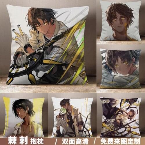 Anime Arknights Thorns Cartoon Square Throw Pillow Cosplay Game Siesta Short Plush Sofa Cushion Xmas Gifts 45*45cm