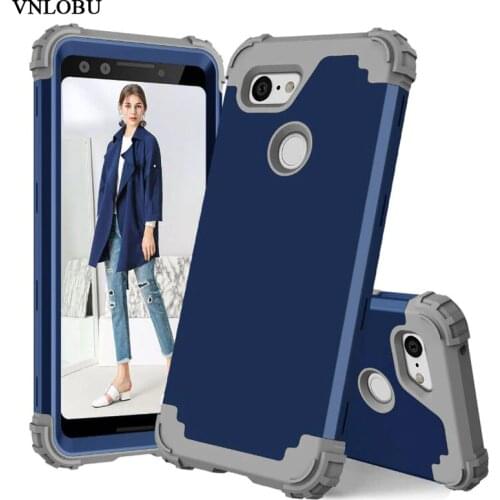 Anti-Fall Dual Layer Hybrid Armor Case for Google Pixel 3 XL Cover Shockproof 2 in 1 PC Rubber Phone Case for Pixel 3 / 3 XL