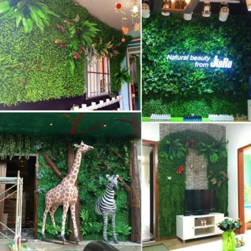 Exellent 2018 New artificial green grass wall ation home market hotel shop decorative plant wall wall