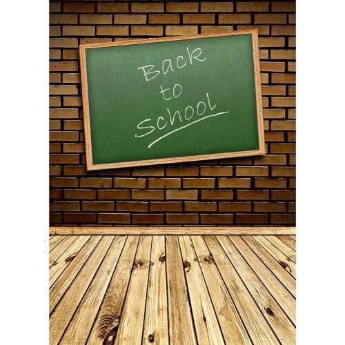 Brick Wall Wooden Floor Blackboard Photo Backdrop Custom Background Photography Props for Children Baby Back to School Photocall