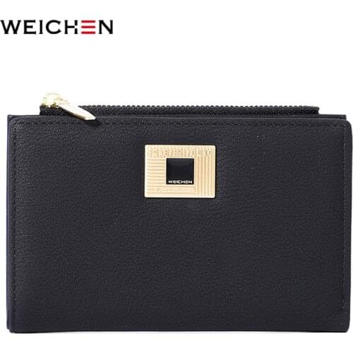 WEICHEN Geometric Element Standard Wallet Women Many Department Zipper Coin Purse Card Wallets Female Ladies Short Carteras NEW