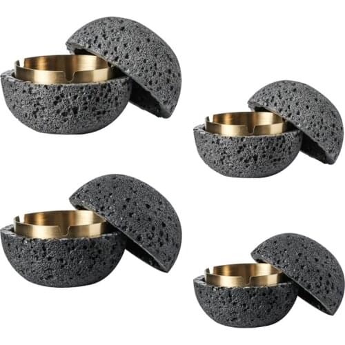 Creative Moon Model Stainless Steel Ashtray with Lid Portable Modern Cement Metal Windproof Cigarette Holder Rack