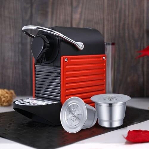 Nespresso Reusable Coffee Capsule Stainless Steel Refillable Filters Espresso Cup Fit for Inissia & Pixie Coffee Maker Machine