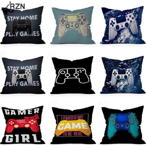 Fashion Luxury Printing Custom Playstation Buttons Funny Vintage Style Square Pillowcase Throw Pillow Cover 45x45cm Dropshipping