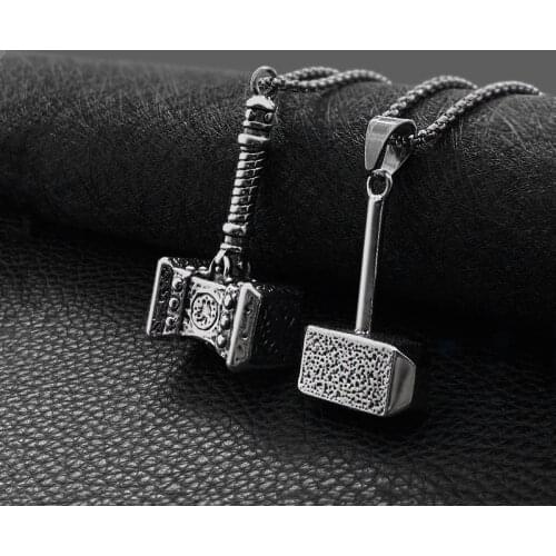 Fashion titanium steel new hammer pendant punk necklace retro stainless steel casting pendant hot sale