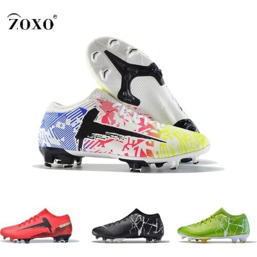 ZOXO Men Soccer Shoes Soft Breathable Training Cleats FG Football Boots Academy Artificial Grass Outdoor Sport Shoes