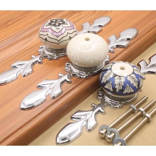 Modern Brief Shoes Cabinet Drawer Handles Set Hand-painted Ceramic Handles and Pulls Furniture Hardware