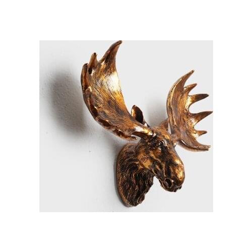 Big-eared moose head wall hanging animal head Nordic style Decorative hanging home living room soft wall hangingroom