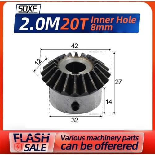 One 2 module 20tooth standard inner bore, inner bore8/10/12/mm gear tooth spiral bevel gear